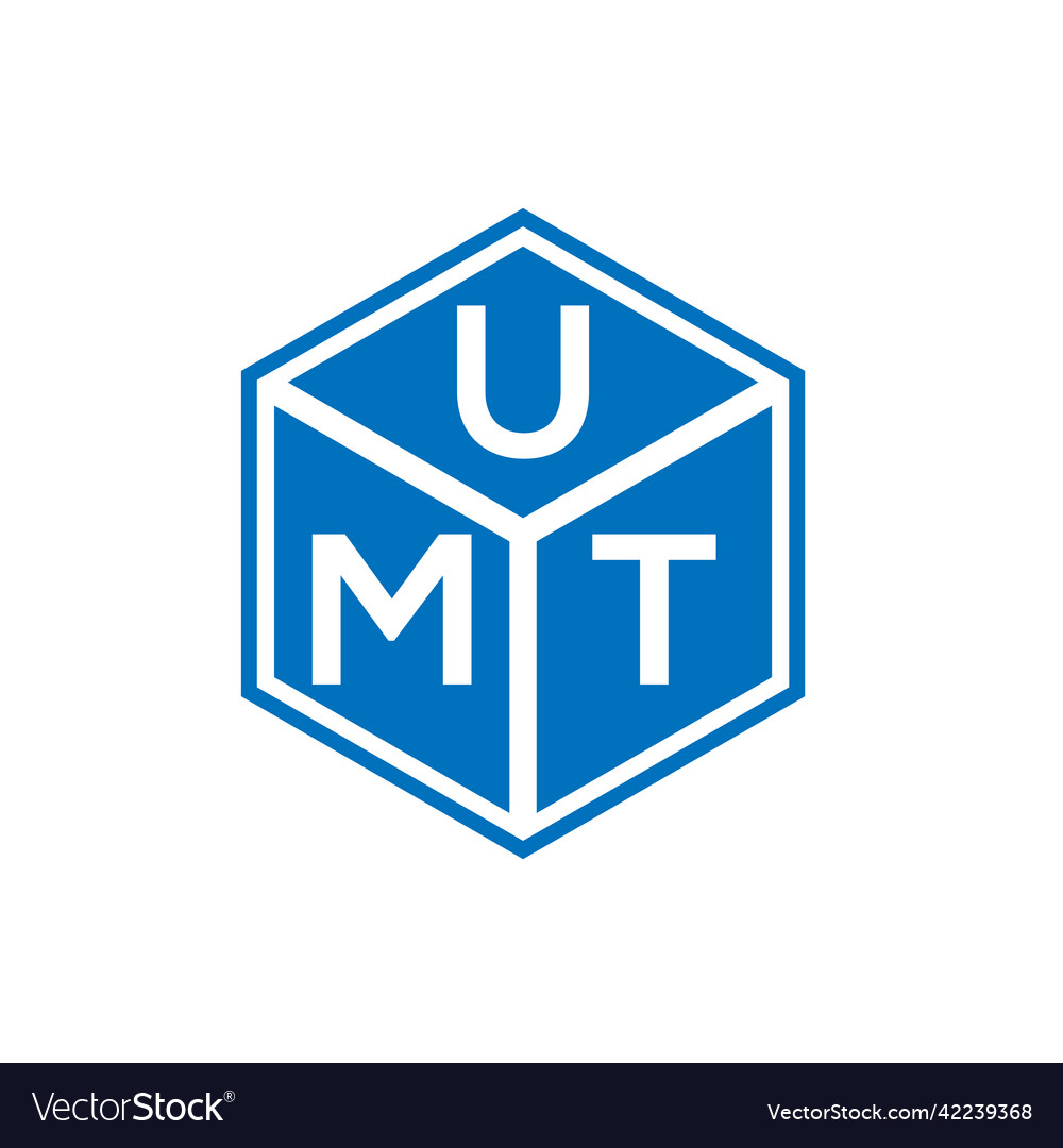 Umt letter logo design on black background