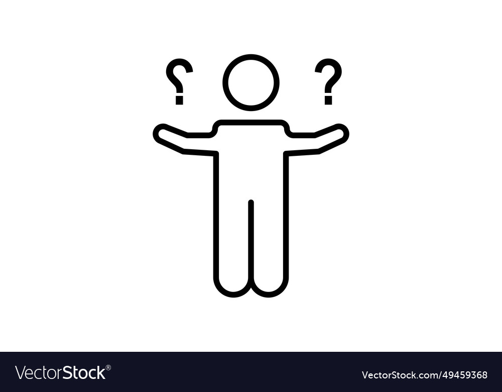 Uncertain icon human and question mark Royalty Free Vector