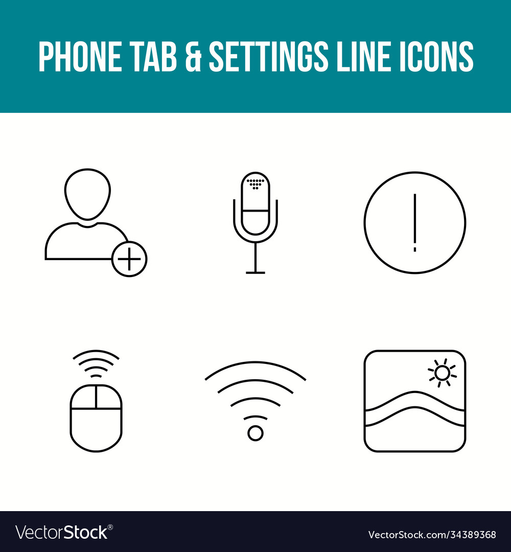 Unique phone tab and settings icon set