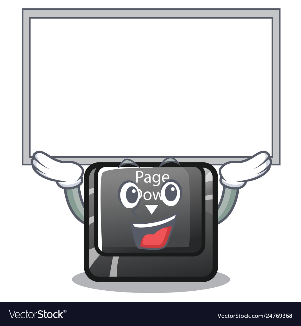 Up board character page down button installed vector image Up board character page down button installed