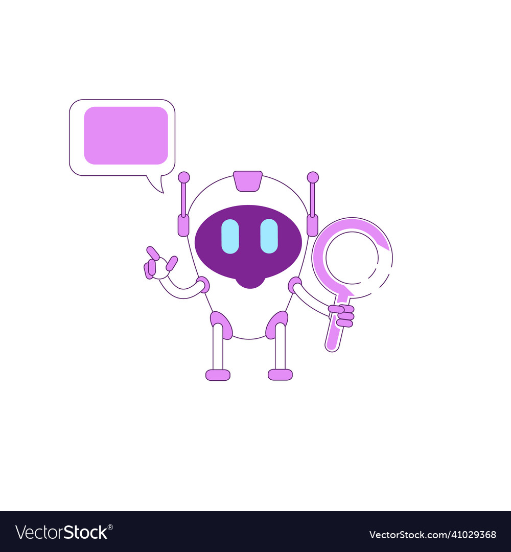 Virtual assistant flat color character boy bot