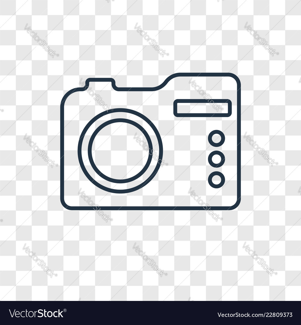 Camera concept linear icon isolated vector image Camera concept linear icon isolated