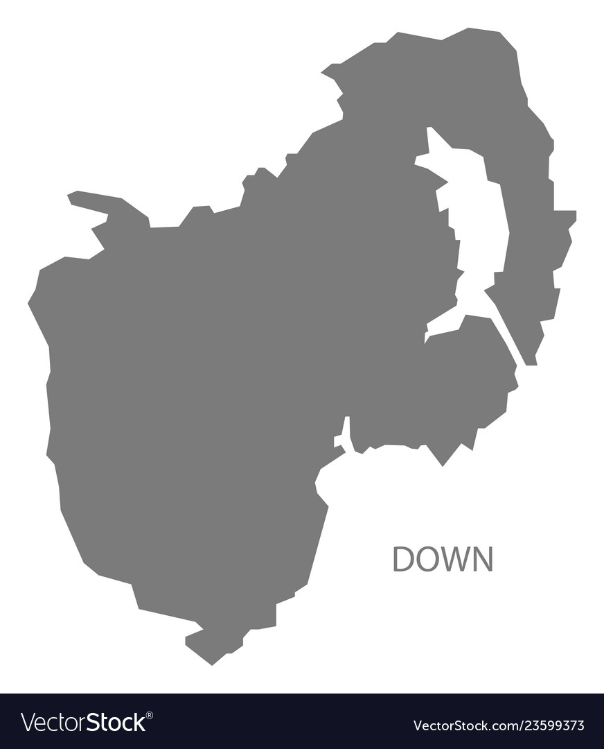 Down northern ireland map grey