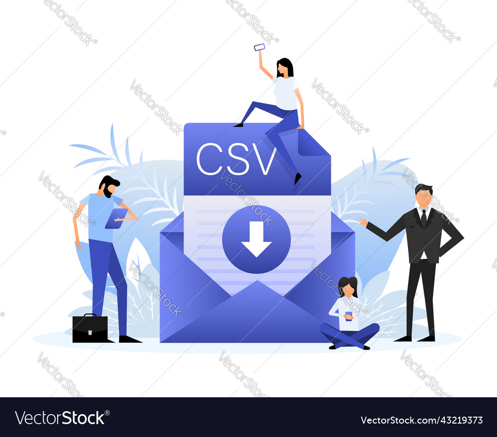 Download csv file group of people vector image Download csv file group of people