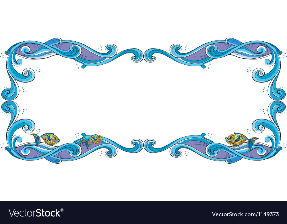 Download Fish Border Frame Royalty Free Vector Image - VectorStock