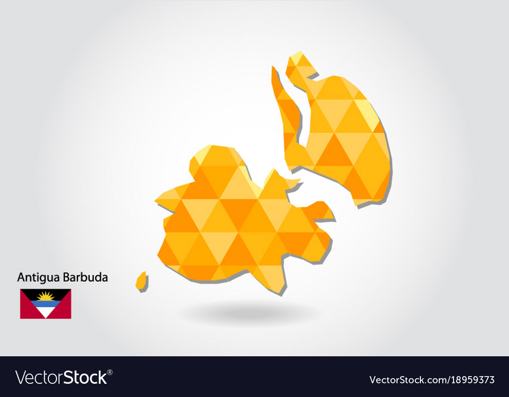 Geometric polygonal style map von antigua barbuda