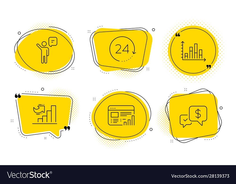 Growth chart diagram graph and web report icons