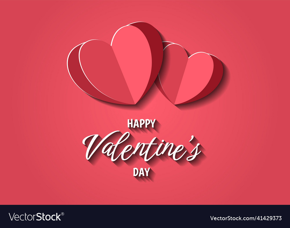 Happy valentines day heart frame background Vector Image