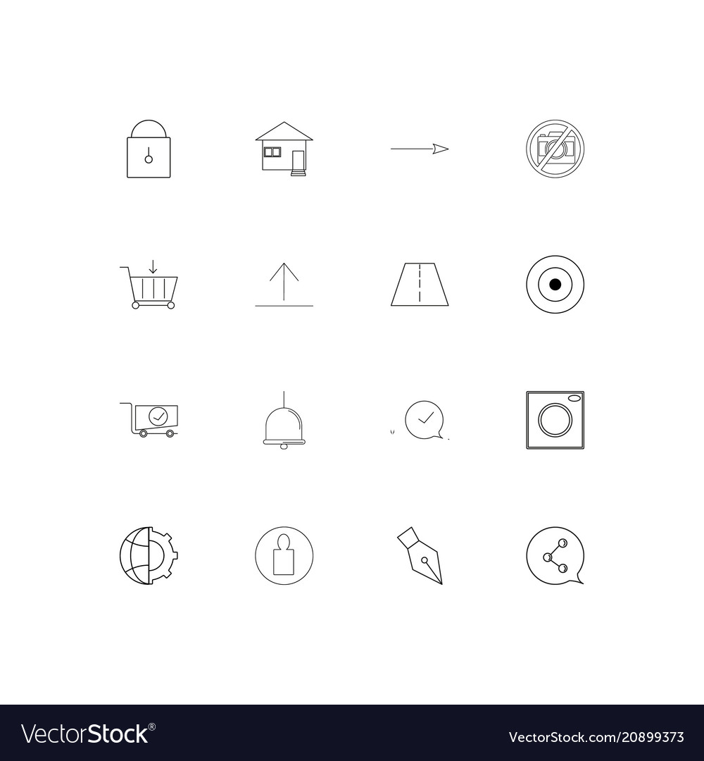Interface linear thin icons set outlined simple