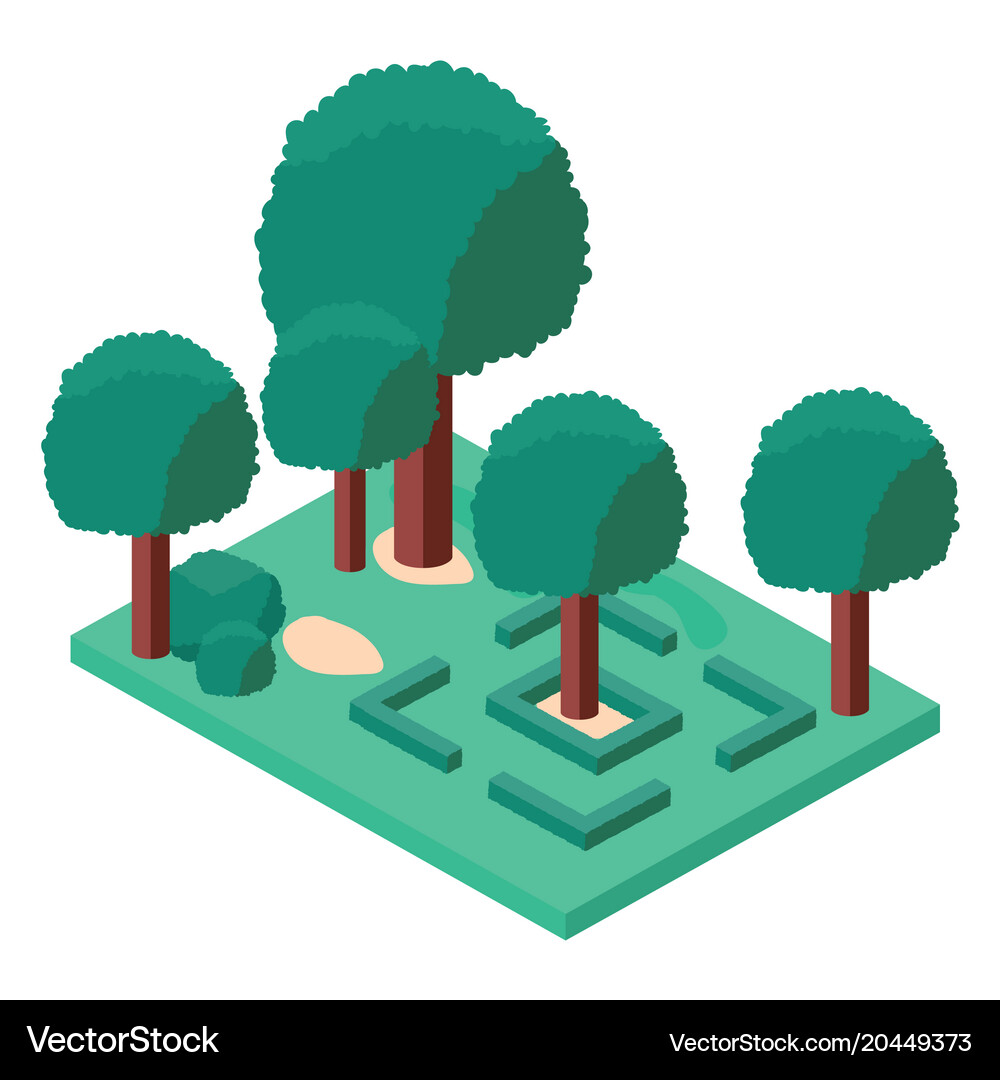 Mini forest trees isometric icons Royalty Free Vector Image