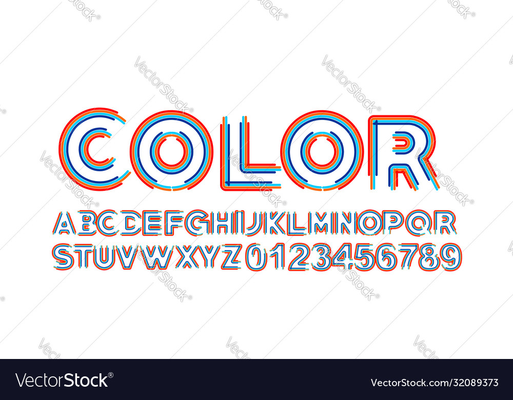 Modern abstract font set alphabet text design