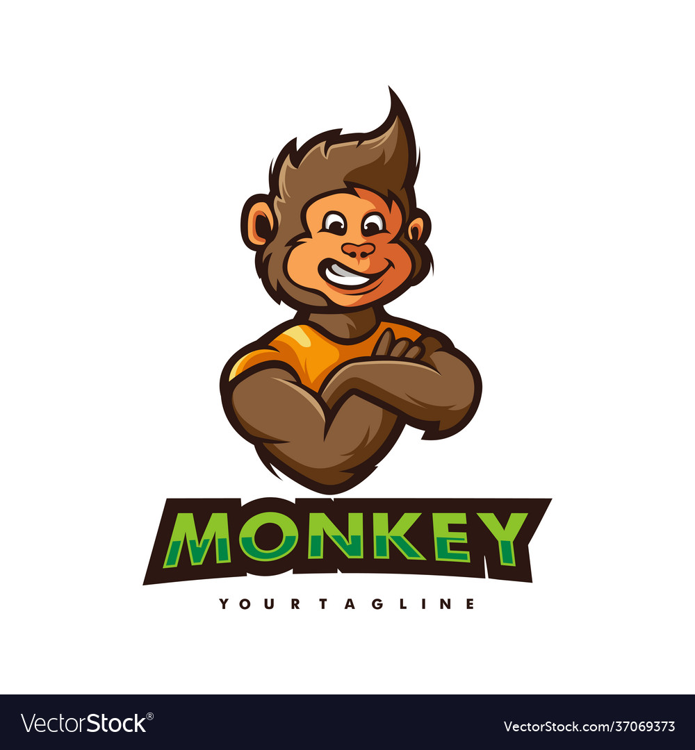 Monkey cartoon logo Royalty Free Vector Image - VectorStock