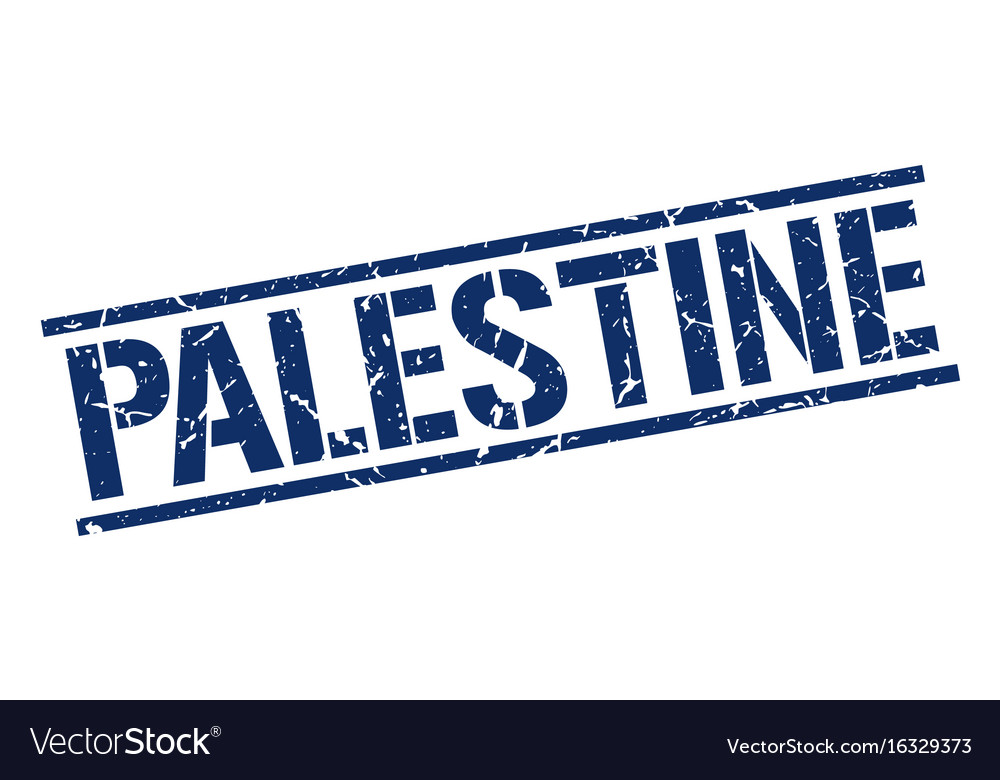 Palestine blue square stamp Royalty Free Vector Image