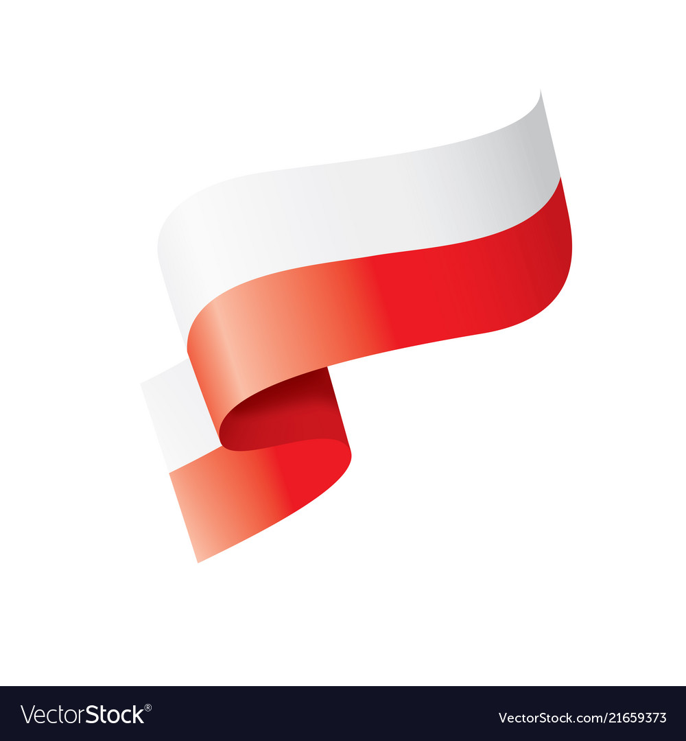 Poland flag on a white Royalty Free Vector Image