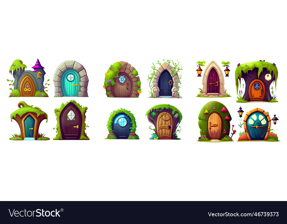 Set of portal ui game level up vector image Set of portal ui game level up