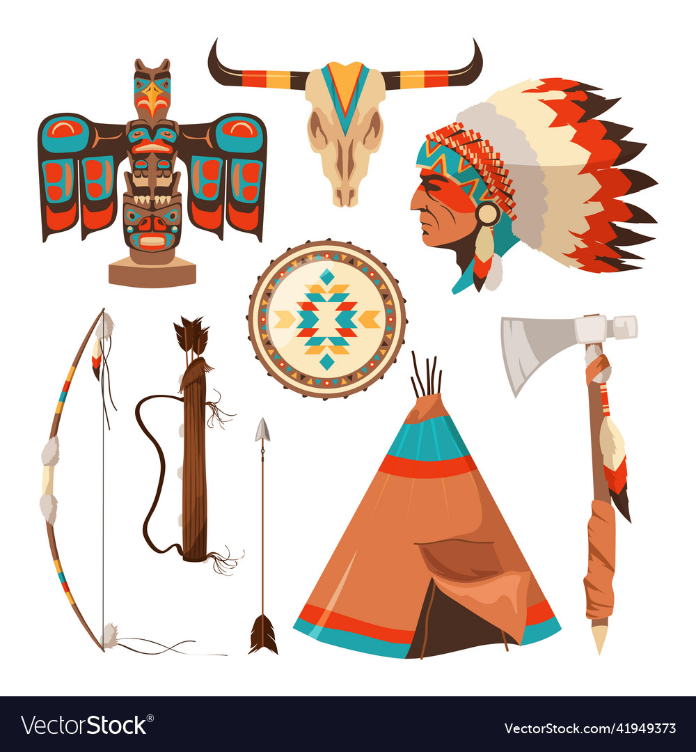 Symbols set of american indians