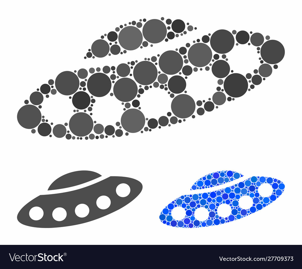 Ufo composition icon round dots