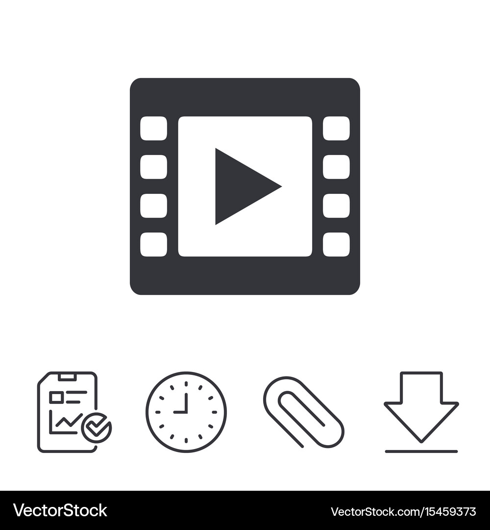 Video sign icon frame symbol Royalty Free Vector Image