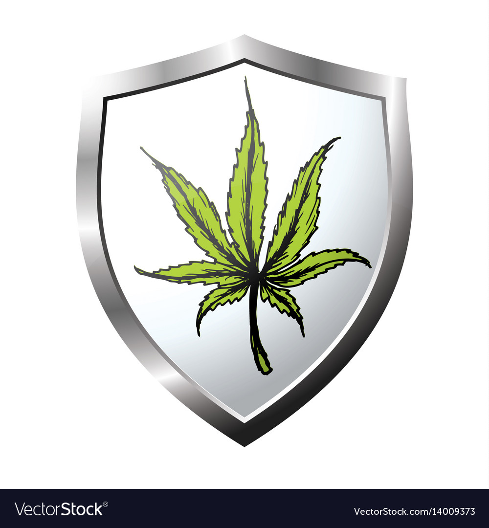 Web button or icon with marijuana leaf