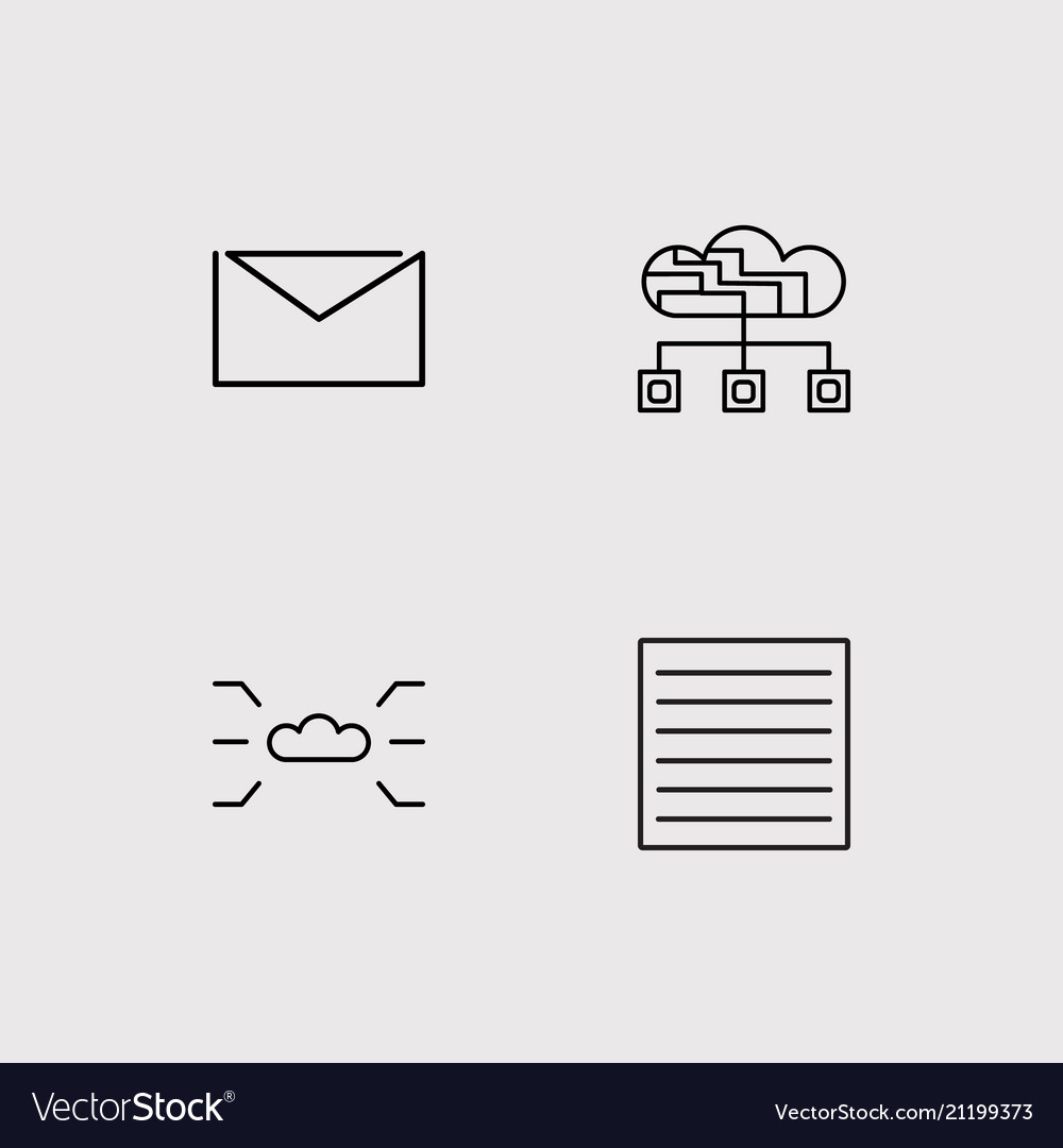 Web simple linear icons set outlined