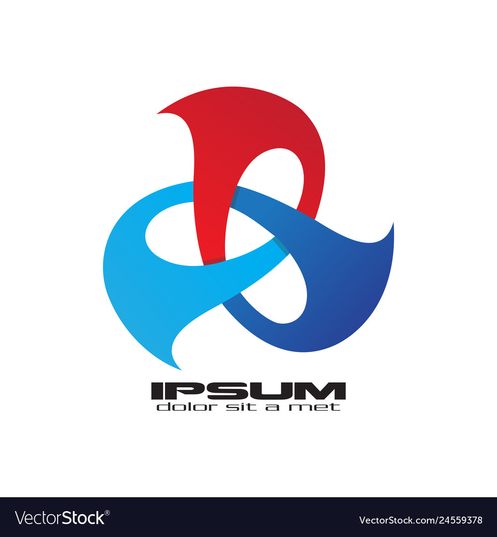 Abstract blue and red logo