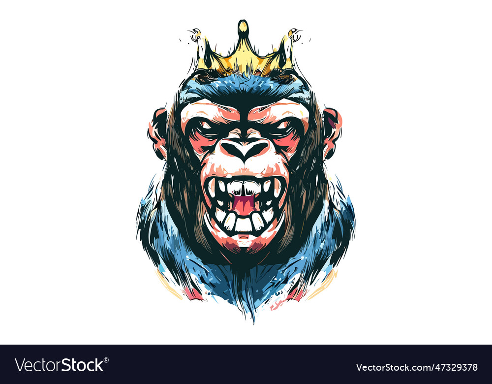 Angry ape head Royalty Free Vector Image - VectorStock