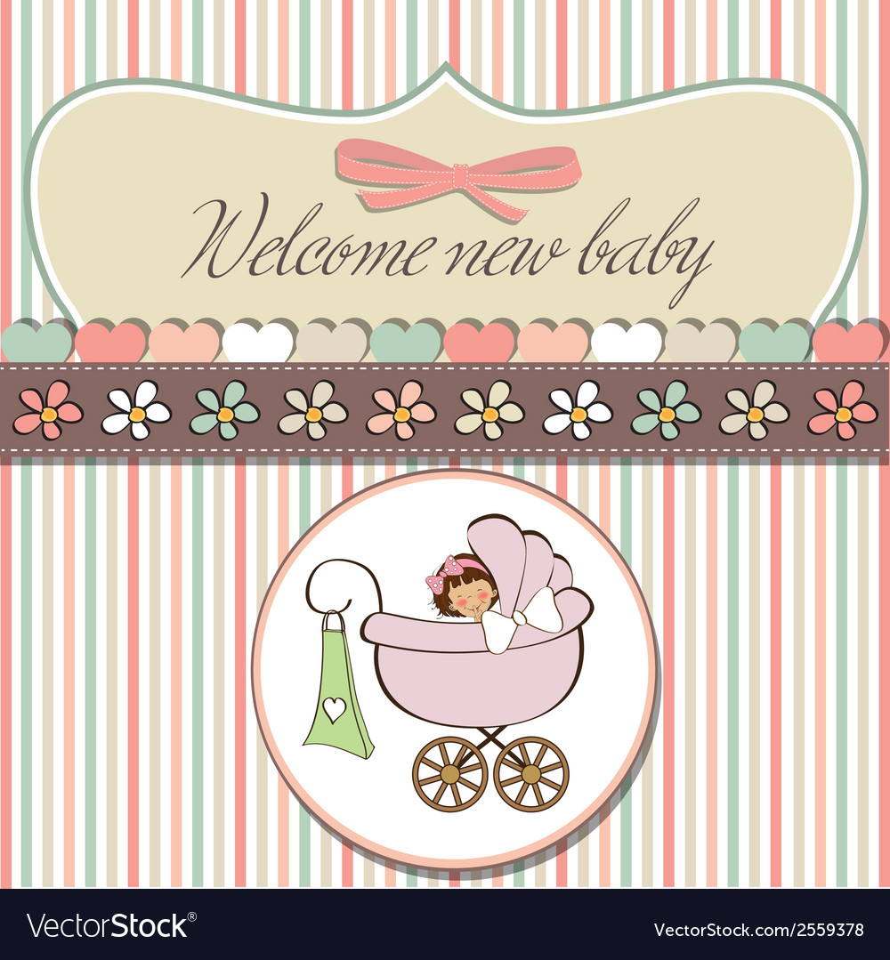 Baby girl announcement card