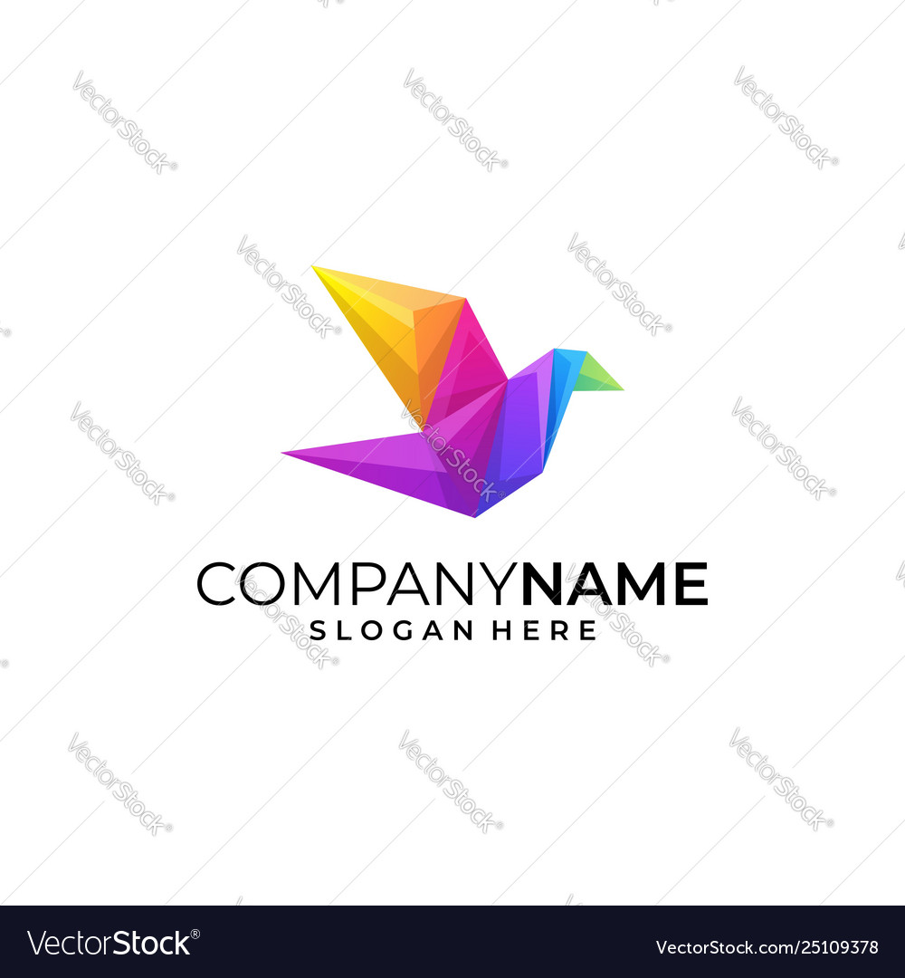Bird colorful conception design template vector image Bird colorful conception design template