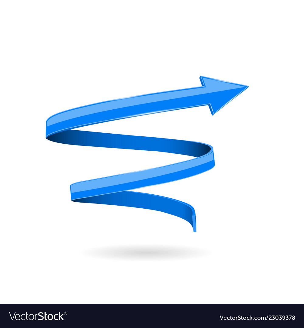 Blue 3d Arrow Spiral Web Icon Royalty Free Vector Image