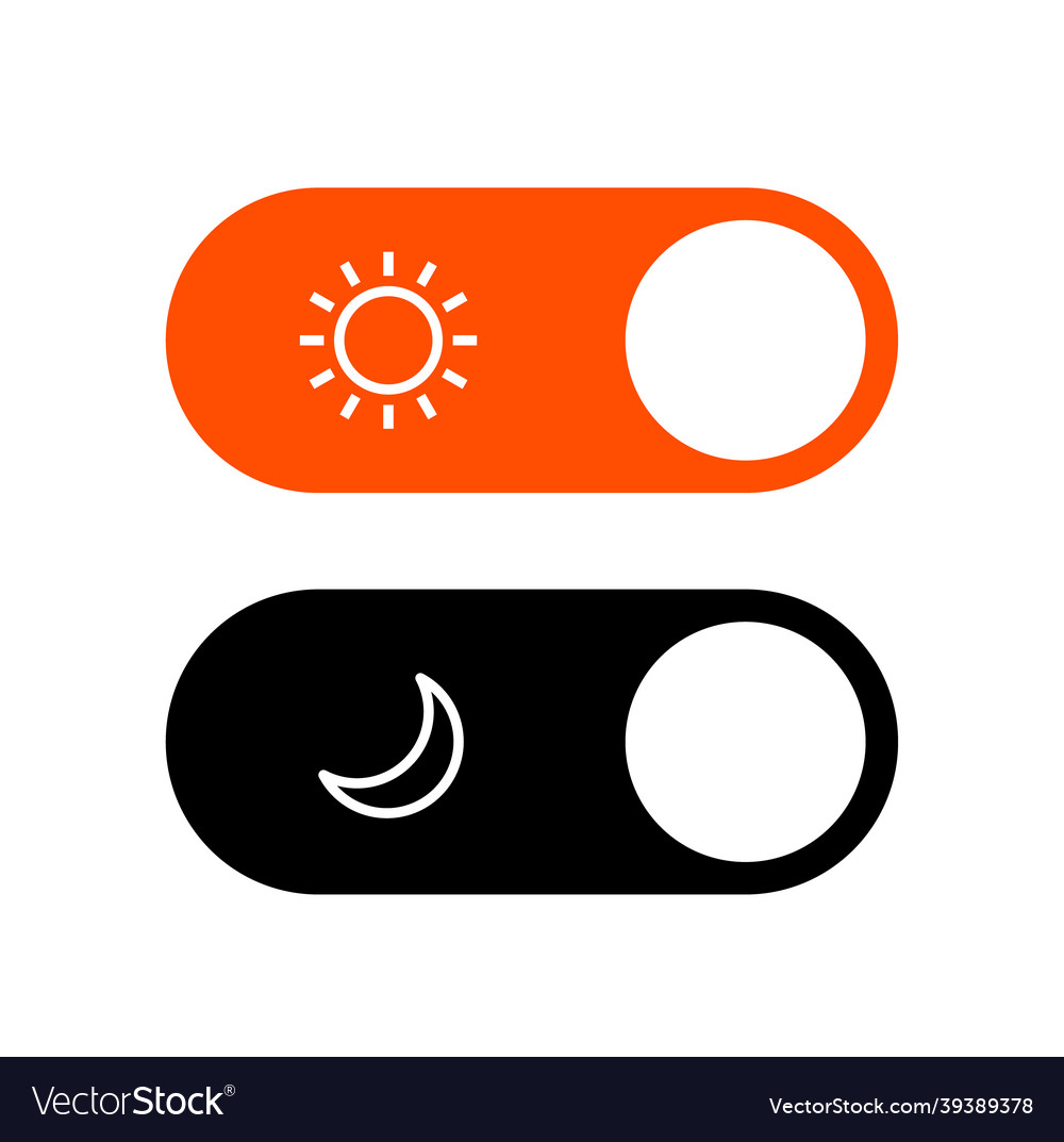 Day night mode switch ui button light dark Vector Image