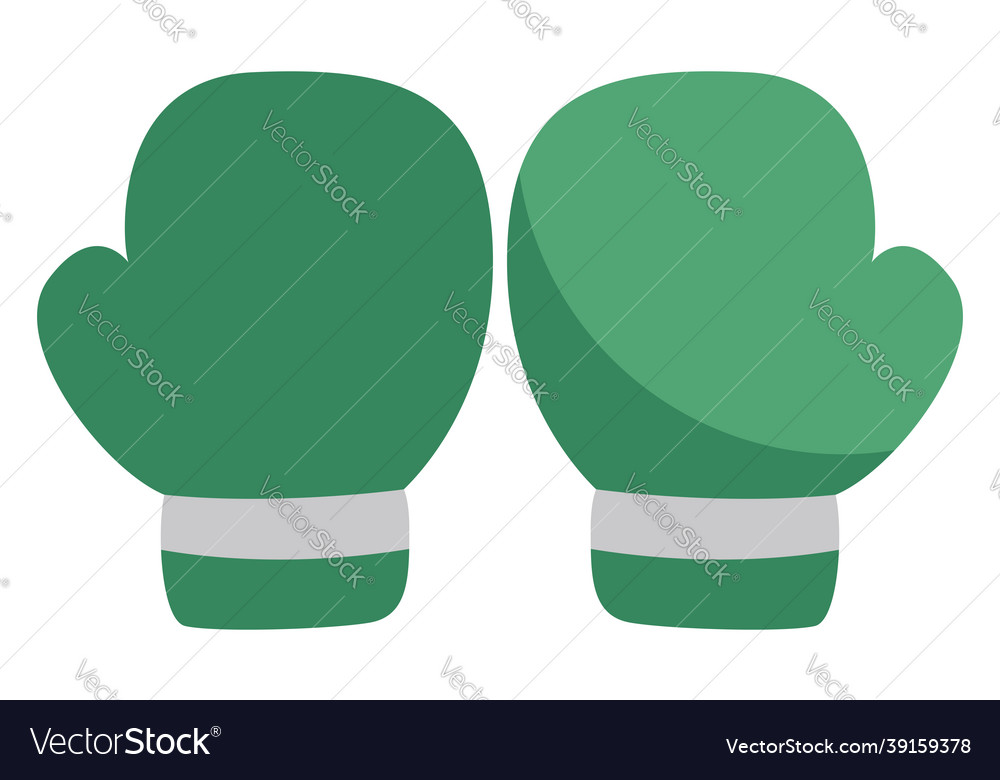 Green boxing gloves on a white background