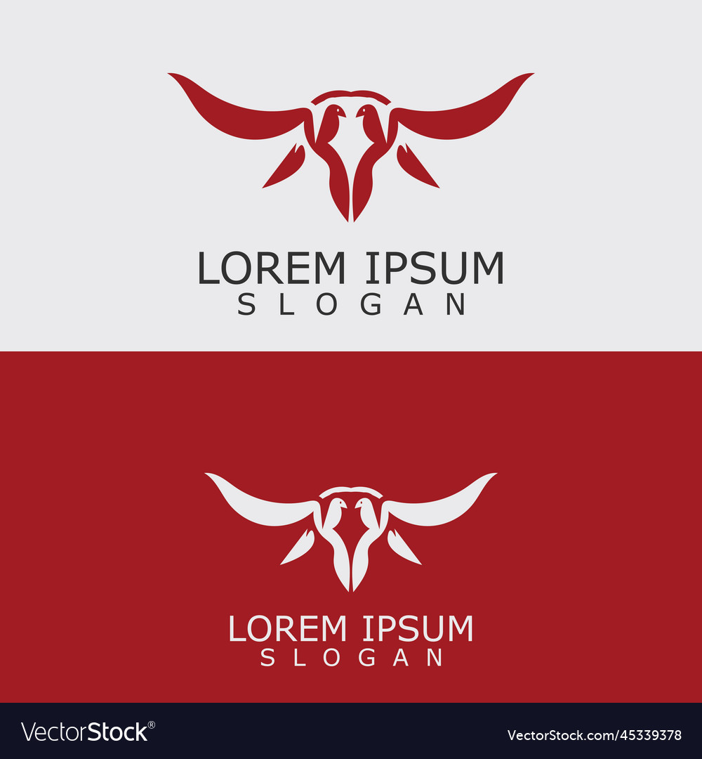 Horns animal bull logo icon template