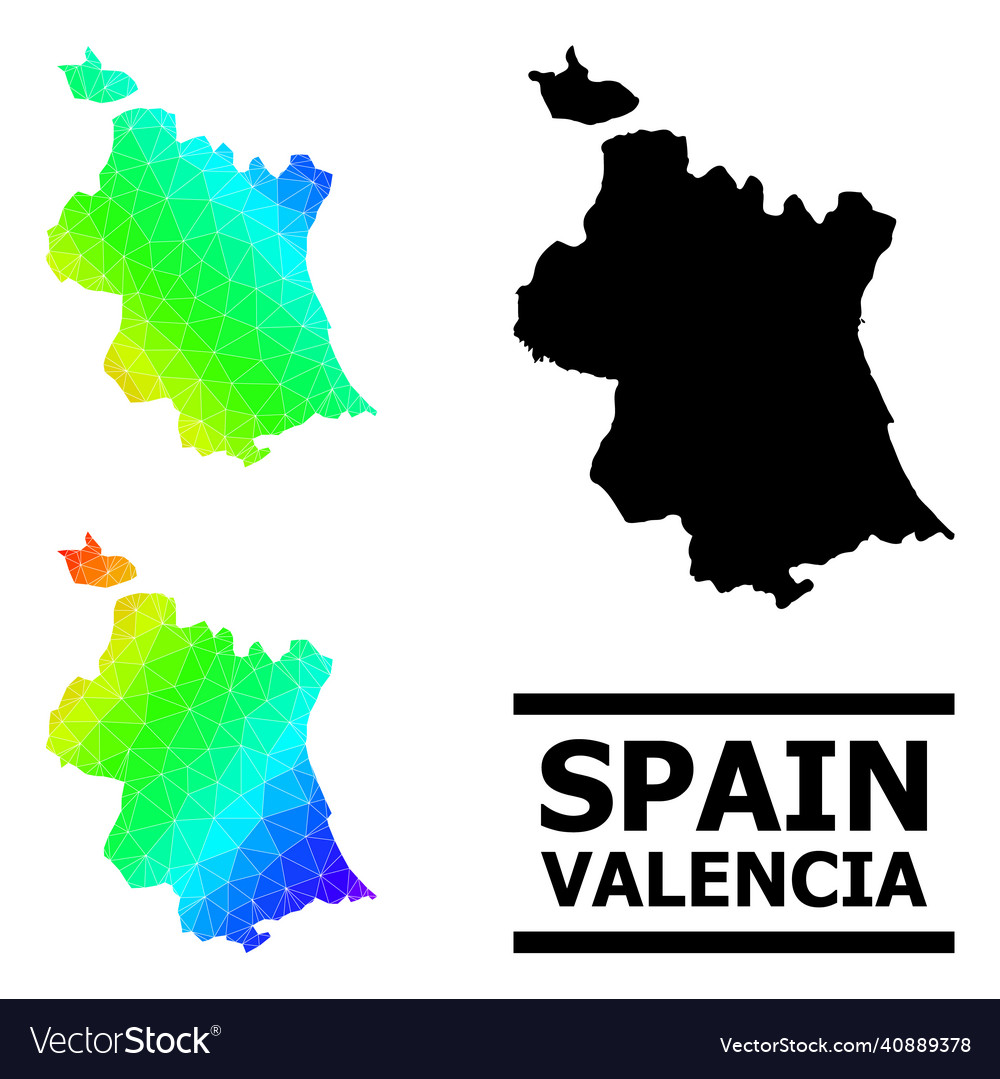 Lowpoly spectrum map of valencia province Vector Image