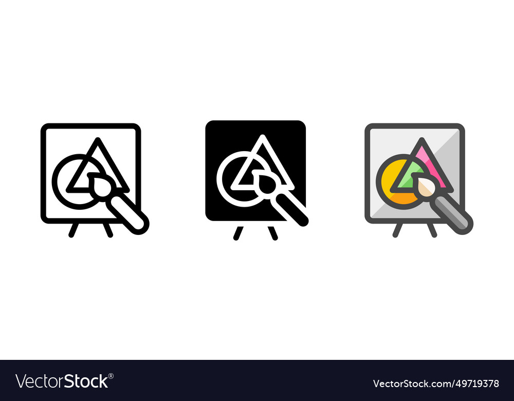 Multipurpose painting icon in three styles