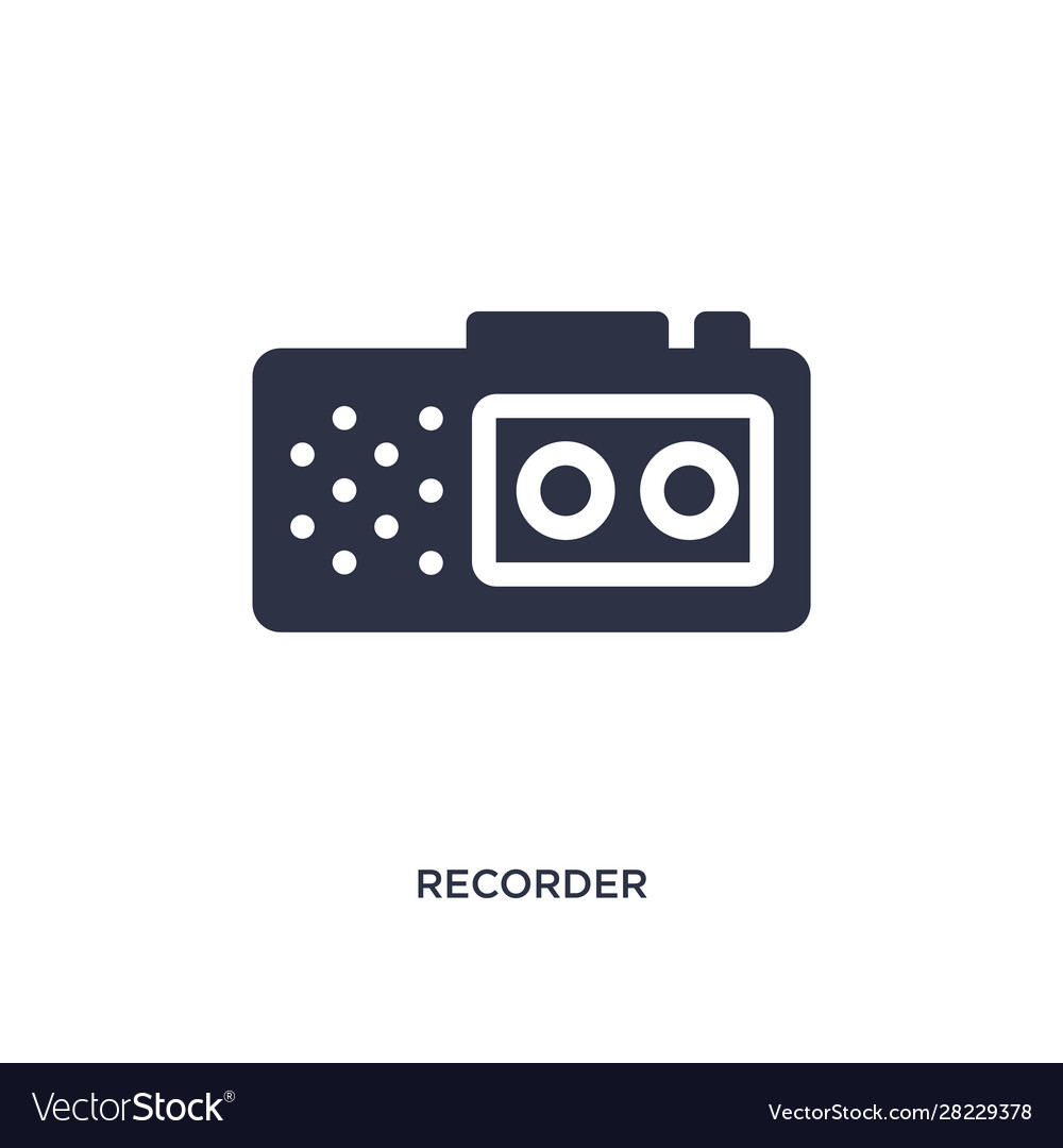 Recorder icon on white background simple element