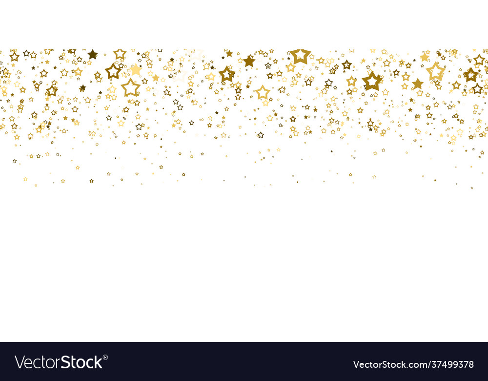 Seamless pattern gold stars confetti