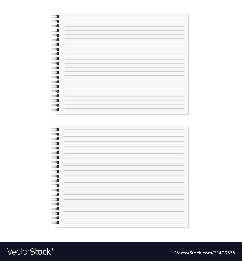 Set spiral notebook templates with soft shadow vector image Set spiral notebook templates with soft shadow