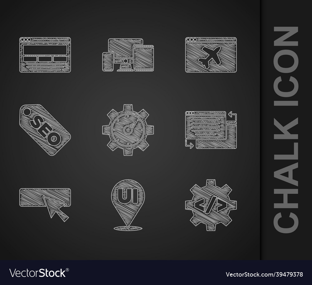 Set website statistic ui or ux design front end vector image Set website statistic ui or ux design front end