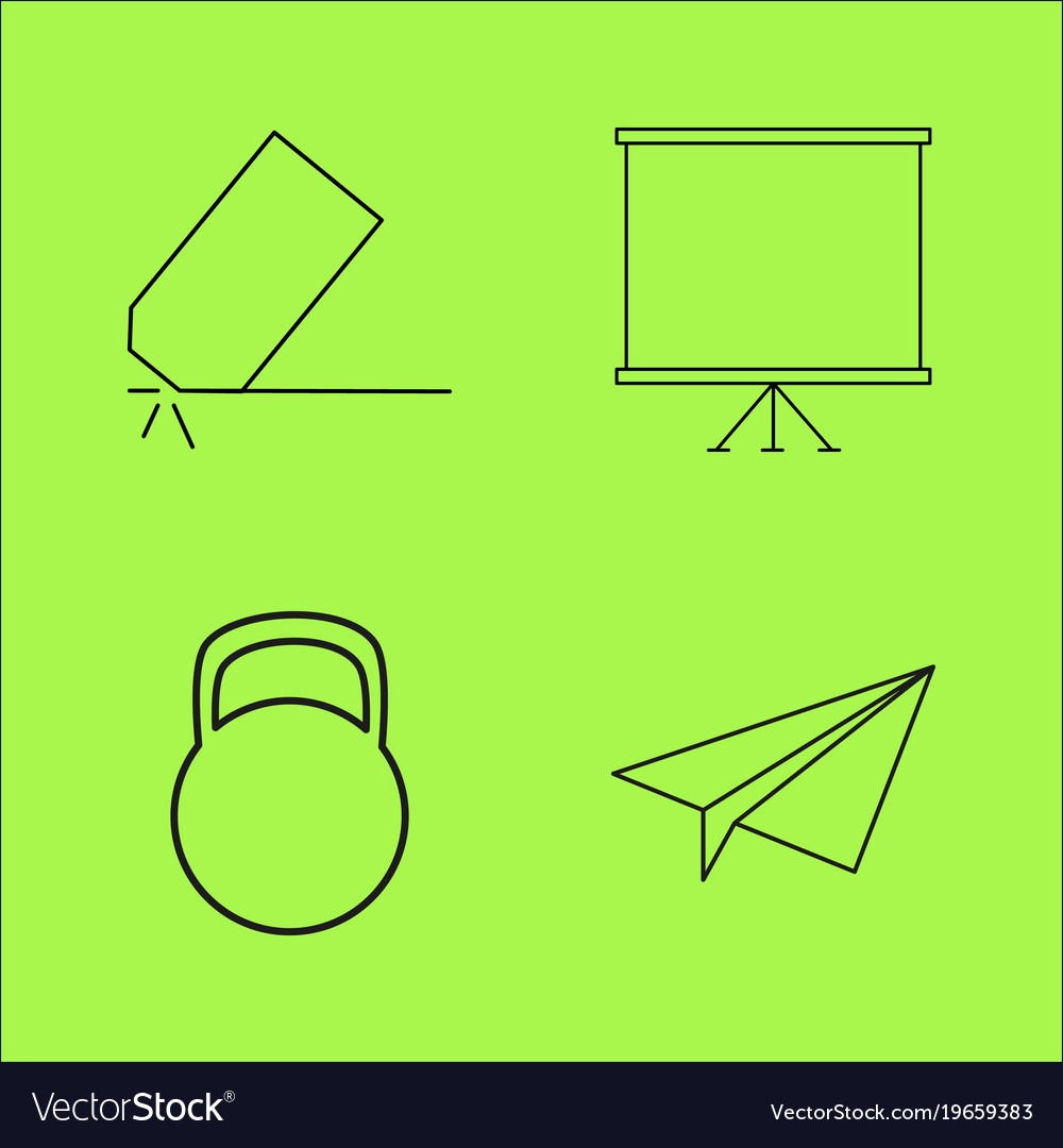 Basic content simple linear outline icon set