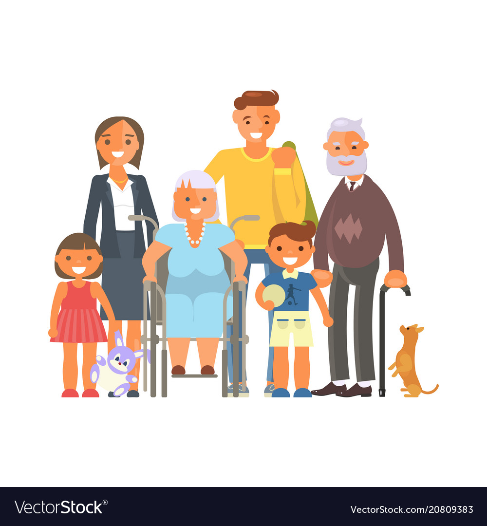 Big family portrait Royalty Free Vector Image - VectorStock