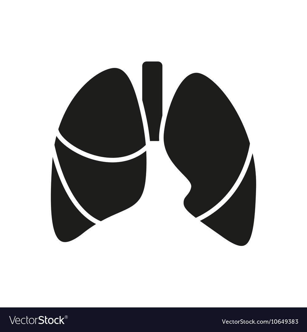 Black simple medical lungs icon isolated Vector Image