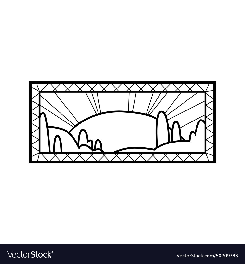 Church stained glass window border Royalty Free Vector Image