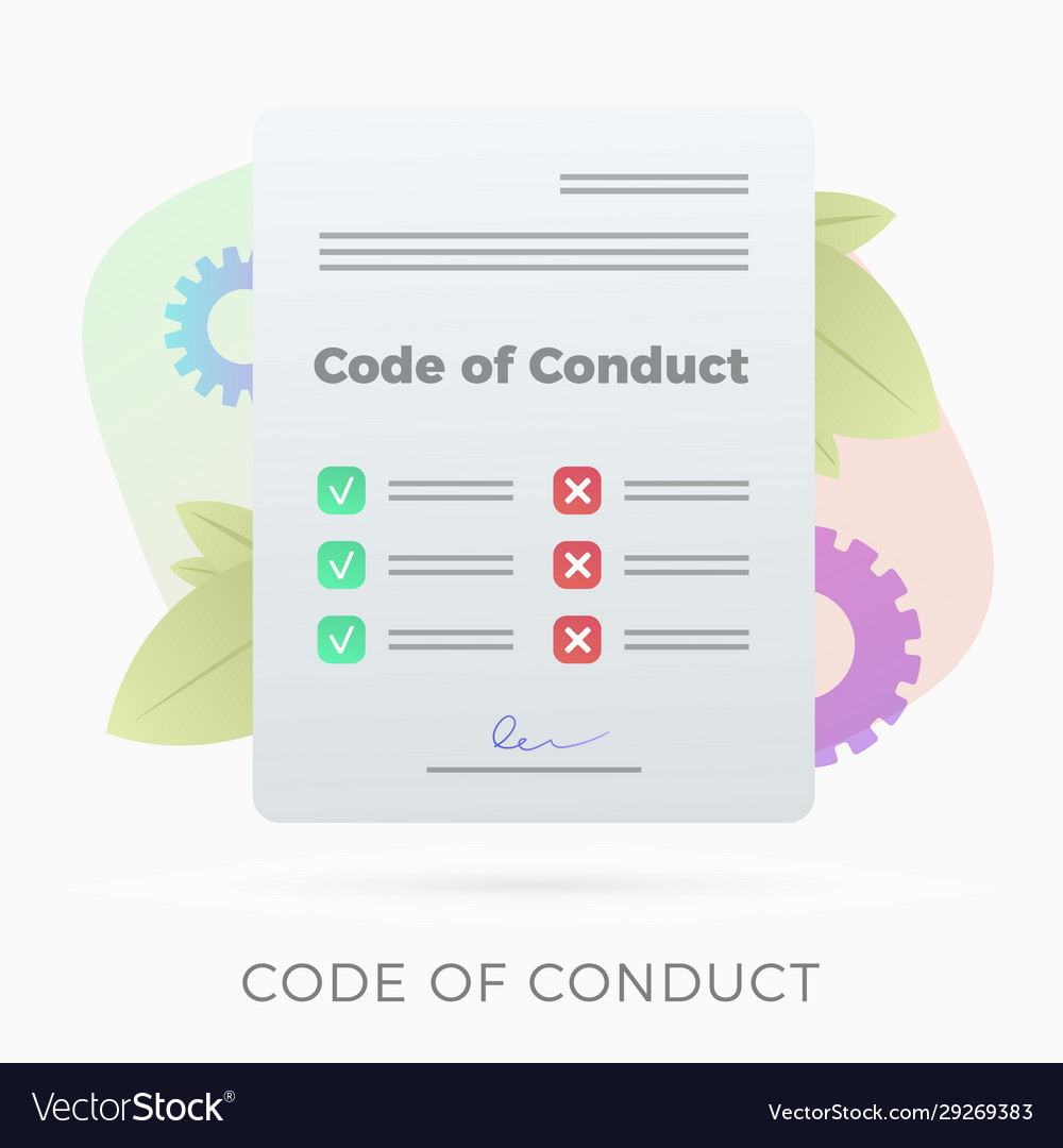 Code conduct - paper document icon Royalty Free Vector Image