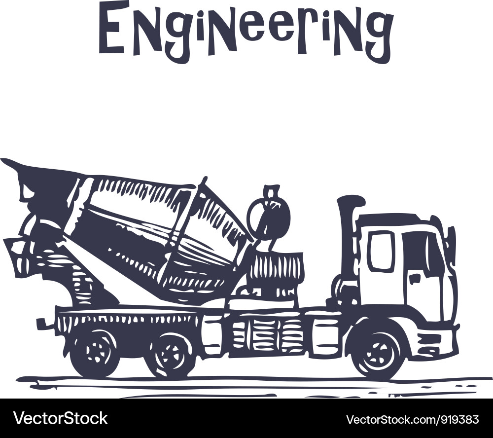 Concrete mixer truck Royalty Free Vector Image