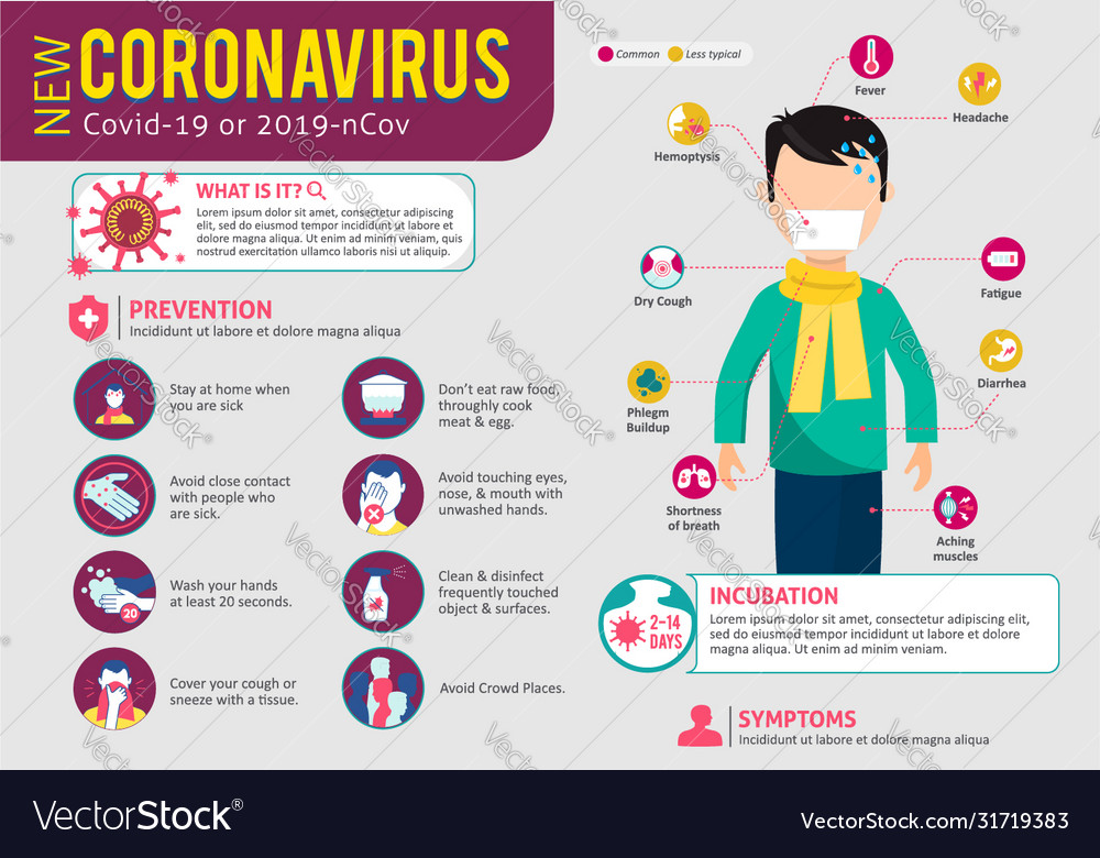 Coronavirus covid19-19 preventions infographic Vector Image