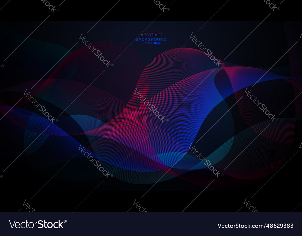 Dark background with abstract bright dynamic wave vector image Dark background with abstract bright dynamic wave