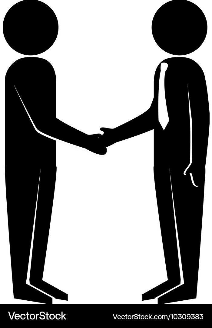 Deal handshake man Royalty Free Vector Image - VectorStock