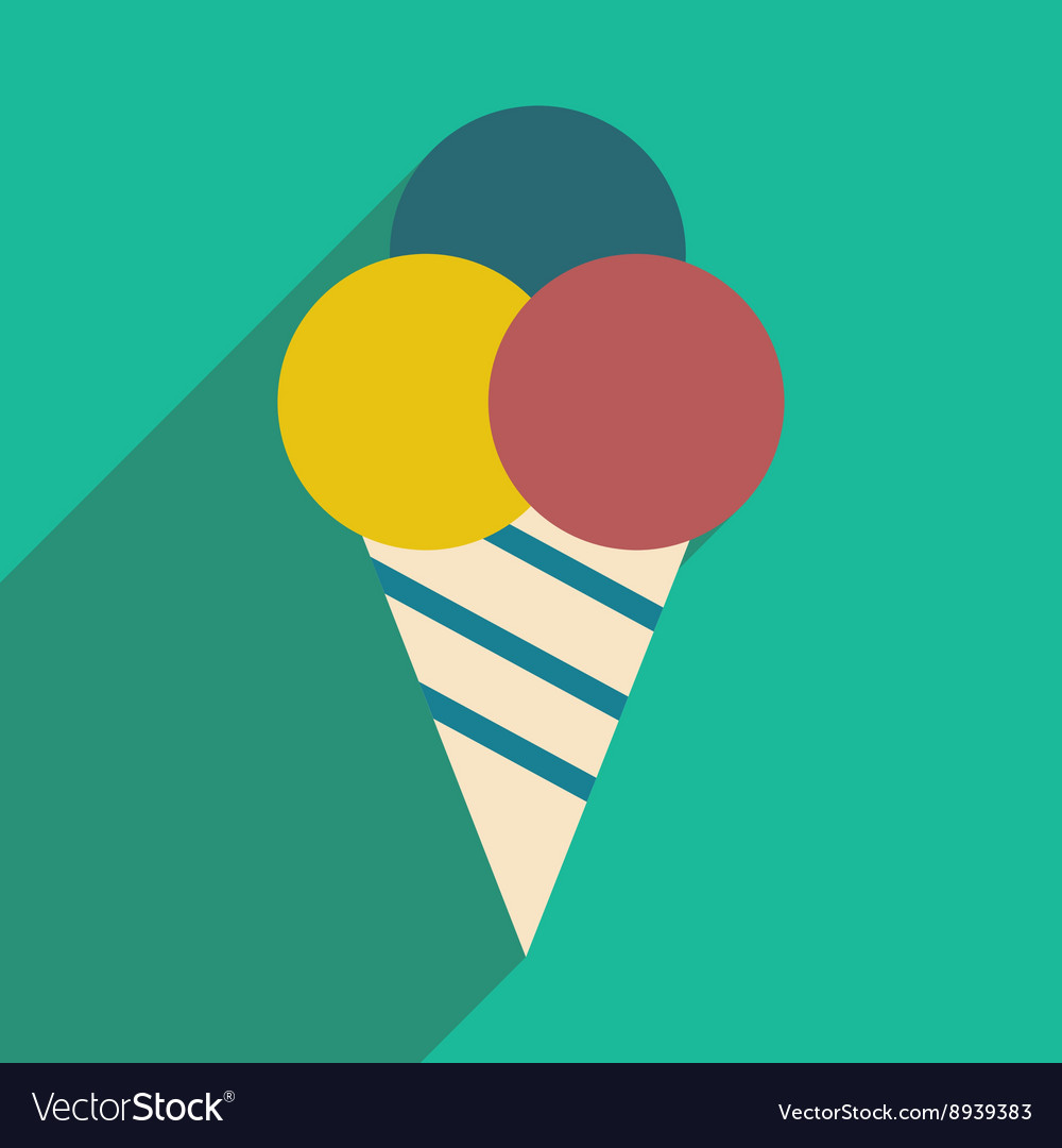 Flat with shadow icon and mobile application ice
