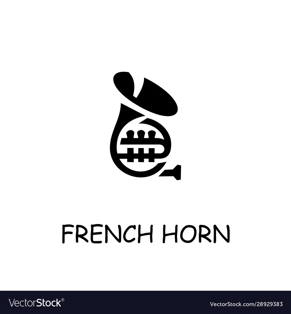 French horn flat icon