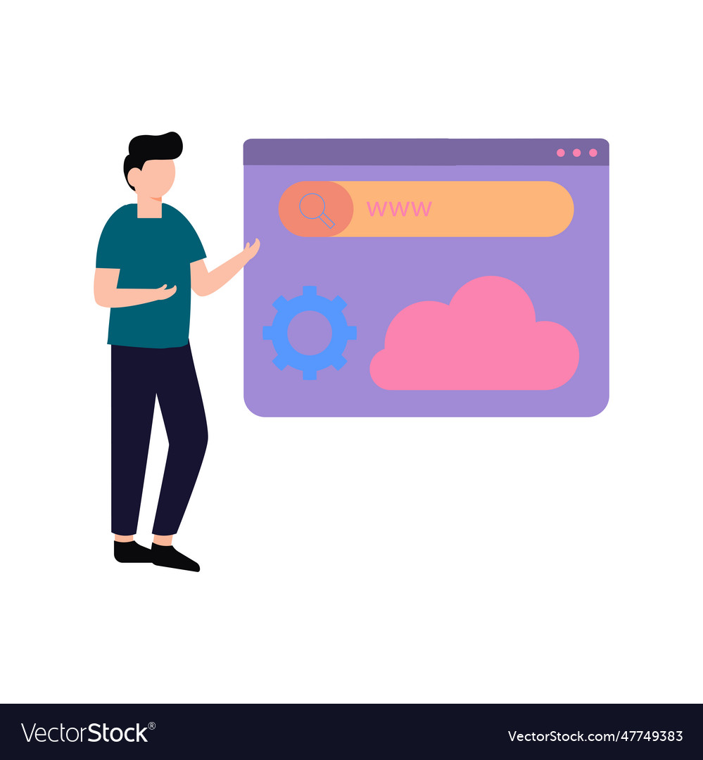 Guy is setting up the web page